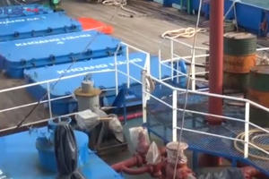 Bắt 3 tàu đang sang mạn dầu trái phép trên vùng biển Tây Nam