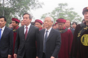 Tổng Bí thư Nguyễn Phú Trọng dâng hương tưởng nhớ các Vua Hùng