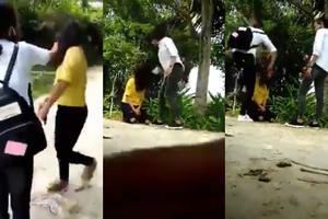 Nữ sinh 'hổ báo' đánh ghen, bắt quỳ xin lỗi nhưng vẫn không tha