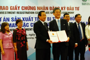 Đà Nẵng trao giấy chứng nhận đăng ký đầu tư cho dự án gần 30 triệu USD