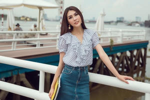 Hoa hậu Tường Linh gây thương nhớ khi diện thiết kế chấm bi