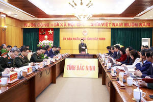 Bộ trưởng Bộ Công an Lương Tam Quang làm việc với tỉnh Bắc Ninh về tiến độ giải phóng mặt bằng Cảng hàng không quốc tế Gia Bình