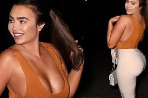 Lauren Goodger mặc xẻ ngực sâu phô vòng 1 'ngộp thở'