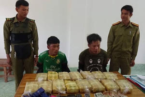 Bắt giữ 2 đối tượng đang vận chuyển ma túy từ Lào về Việt Nam với số lượng lớn