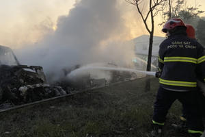 Hải Phòng: Cháy 5 xe đầu kéo tại KCN Minh Phương- Đình Vũ