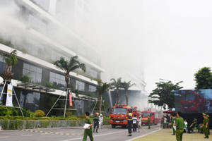 Hơn 200 người và nhiều phương tiện tham gia diễn tập PCCC tại EcoLife Capitol
