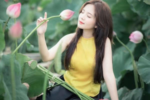 Thiếu nữ Hà thành dịu dàng khoe sắc bên hoa sen