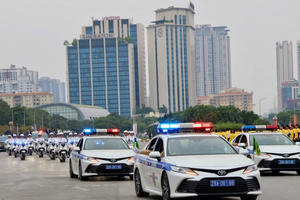 CSGT Hà Nội bảo đảm giao thông phục vụ diễn tập bảo vệ Đại hội Đảng