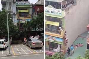 Hà Nội: Trường mầm non bốc cháy giữa trưa, sơ tán trẻ bằng thang tre