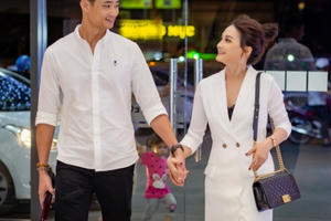 Diễn viên Bảo Thanh được ông xã tháp tùng đi sự kiện