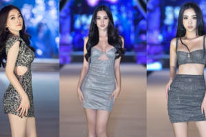 Tiểu Vy, Phương Nga, Thúy An diện váy ngắn sexy xuất hiện trước giờ G 'Người đẹp biển'