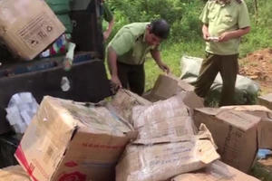 Lào Cai: Tiêu hủy hàng nghìn tuýp thuốc nhuộm tóc  không rõ nguồn gốc