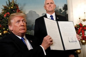 Mỹ khai trương Đại sứ quán: Đổ dầu vào lửa xung đột Israel-Palestine Mỹ khai trương Đại sứ quán: Đổ dầu vào lửa xung đột Israel-Palestine