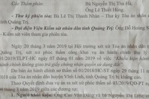 Quảng Trị: Vụ chính quyền "om" giấy CNQSDĐ, Tòa phúc thẩm hủy án sơ thẩm