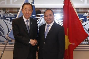Thủ tướng Nguyễn Xuân Phúc hội kiến với Tổng Thư ký Liên Hợp quốc Ban Ki Moon