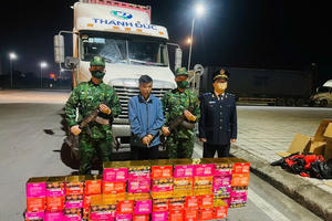 Bắt giữ lái xe container vận chuyển gần 165kg pháo hoa nổ từ Trung Quốc về Việt Nam