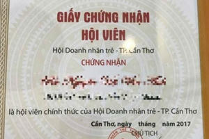 TP Cần Thơ: Hội Doanh nhân trẻ chứng nhận “bừa” cho hội viên?