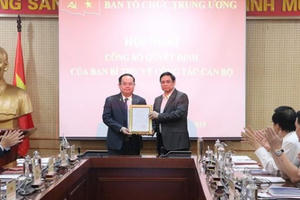 Ban Bí thư bổ nhiệm tân Phó Trưởng Ban Tổ chức Trung ương