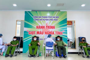 Công an huyện Ứng Hòa: Nhiệt huyết tham gia Hành trình “Giọt máu nghĩa tình”