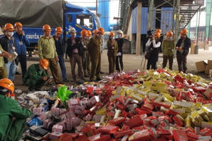 Hà Nội: Tiêu huỷ 63 tấn hàng hoá vi phạm trị giá gần 6 tỷ đồng