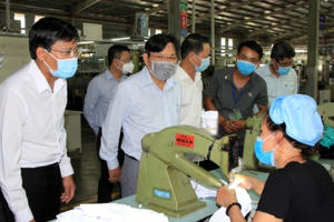 Bình Thuận: Kiểm tra công tác phòng, chống dịch Covid-19 tại Khu công nghiệp Hàm Kiệm II