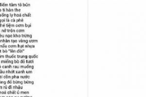 Dân mạng phát “cuồng” với bài thơ lột tả thực phẩm bẩn