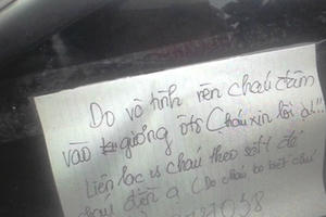 Lá thư trên kính xe gây sốt cộng đồng của nam sinh Hải Phòng