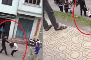 Hà Nội: Cô gái bị người yêu túm tóc đánh giữa đường