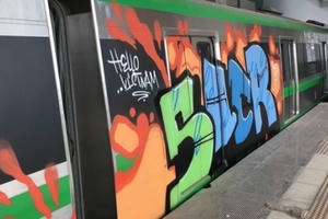 Công an vào cuộc điều tra vụ đoàn tàu trên cao Cát Linh - Hà Đông bị vẽ bậy