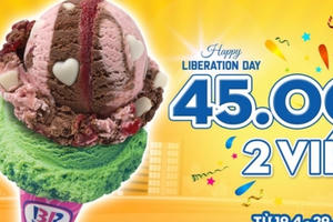 Baskin Robbins khuyến mãi 30/4 – 2 viên kem 45k