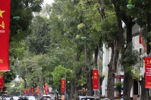 Hà Nội rợp sắc đỏ mừng ngày thống nhất đất nước