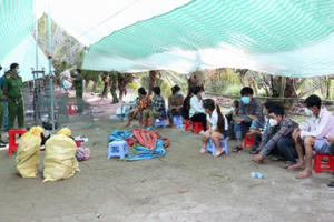 Triệt phá vụ đánh bạc giữa vườn dừa, bắt giữ 14 đối tượng Triệt phá vụ đánh bạc giữa vườn dừa, bắt giữ 14 đối tượng