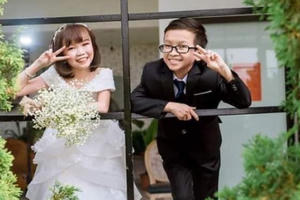 Xúc động chuyện tình cổ tích của cặp uyên ương trong hình hài trẻ thơ