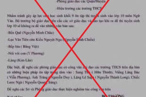 Bộ Giáo dục bị giả mạo công văn giảm tải đề thi vào lớp 10