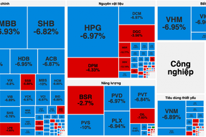Thị trường chứng khoán lao dốc trong phiên giao dịch đầu tuần