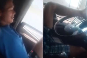Cộng đồng mạng phẫn nộ với clip tài xế lái xe bằng chân