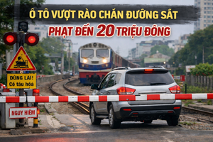 Từ 15/5, ô tô vượt rào chắn đường sắt bị phạt tới 20 triệu đồng