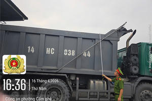 Cẩm Phả siết kiểm tra xe tải tự đổ, xe đầu kéo tải trọng lớn