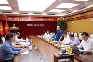Bí thư Tỉnh ủy Quảng Ninh làm việc với Viện An ninh phi truyền thống về định hướng hợp tác thời gian tới