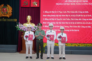 Công an Thanh Hóa thăng cấp hàm, nâng bậc lương cho 1.856 cán bộ, chiến sĩ