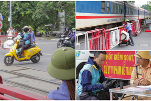 Công an Hà Nội khuyến cáo người dân khu lưu thông qua các điểm giao cắt với đường sắt