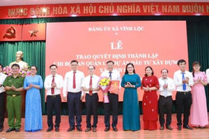 Thành lập Chi bộ Ban Quản lý Dự án đầu tư xây dựng thuộc Đảng ủy xã Vĩnh Lộc (TP Hồ Chí Minh)