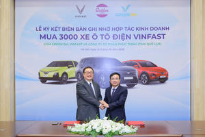 Taxi Quê Lụa tăng tốc chuyển đổi xanh, mua thêm 2.000 ô tô điện VinFast thông qua  Green SM