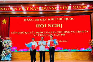 Công bố quyết định của Ban Thường vụ Tỉnh ủy An Giang về công tác cán bộ tại Đặc khu Phú Quốc