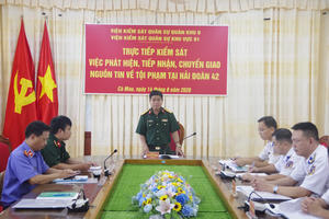 VKS quân sự khu vực 91 kiểm sát công tác tiếp nhận, xử lý nguồn tin tội phạm tại Hải đoàn 42