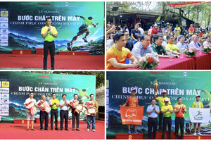 Trao giải cho vận động viên xuất sắc tại Giải leo núi 'Bước chân trên mây - Chinh phục con đường đá cổ Pa Vi'