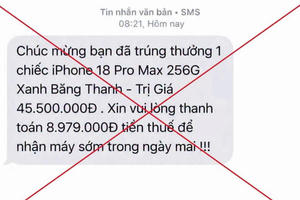 Công an cảnh báo tình trạng lừa đảo trúng thưởng điện thoại iPhone 18