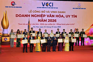 Vinh danh 100 doanh nghiệp tiêu biểu trong xây dựng văn hóa kinh doanh