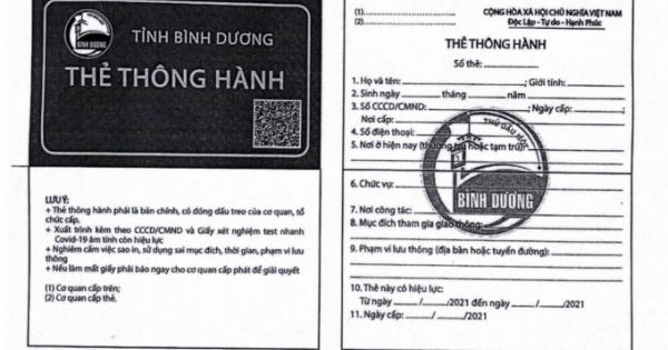 Người dân Bình Dương ra đường phải có giấy thông hành