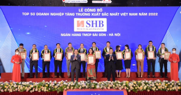 4 năm liên tiếp, SHB được vinh danh Top 50 doanh nghiệp tăng trưởng xuất sắc nhất Việt Nam